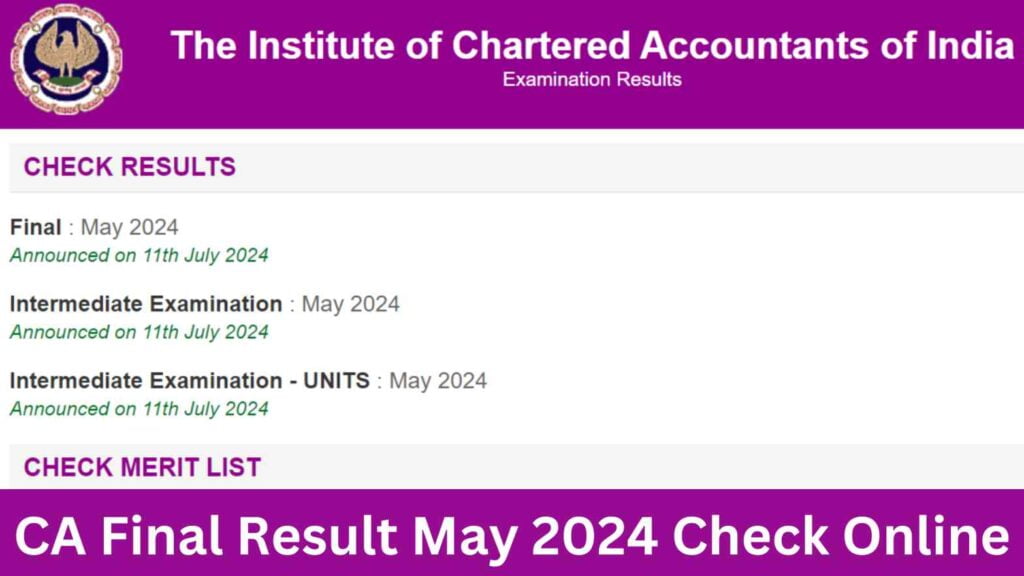 CA Final Result May 2024 Check Online